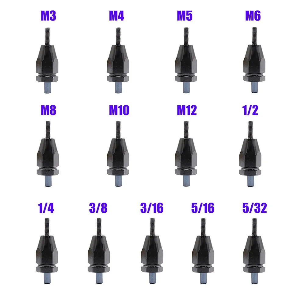 Ar pneumático rebite porca arma conjunto rebitador cabeça ferramenta mandril m3 m4 m5 m8 m10 m12 5-32 3-16 1-4 5-16 3-8 acessório de ferramenta elétrica