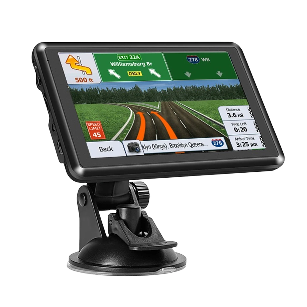 5인치 차량용 GPS 네비게이션 FM 트랜스미터 차량 모니터 256MB+8G 음성 알림 미니 USB TF EU AU 북미 지도 과속 경고