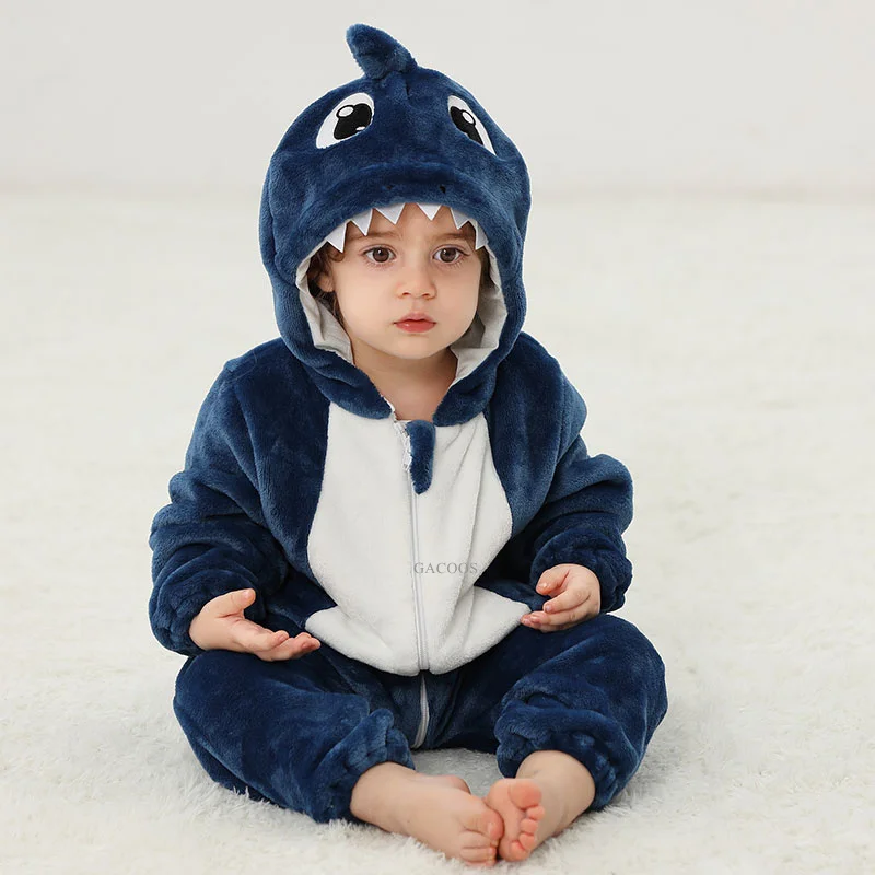 Kids Pajamas Animal Dragon Lion Unicorn Kigurumi Fox Costume For Girl Boy Overalls Jumpsuit