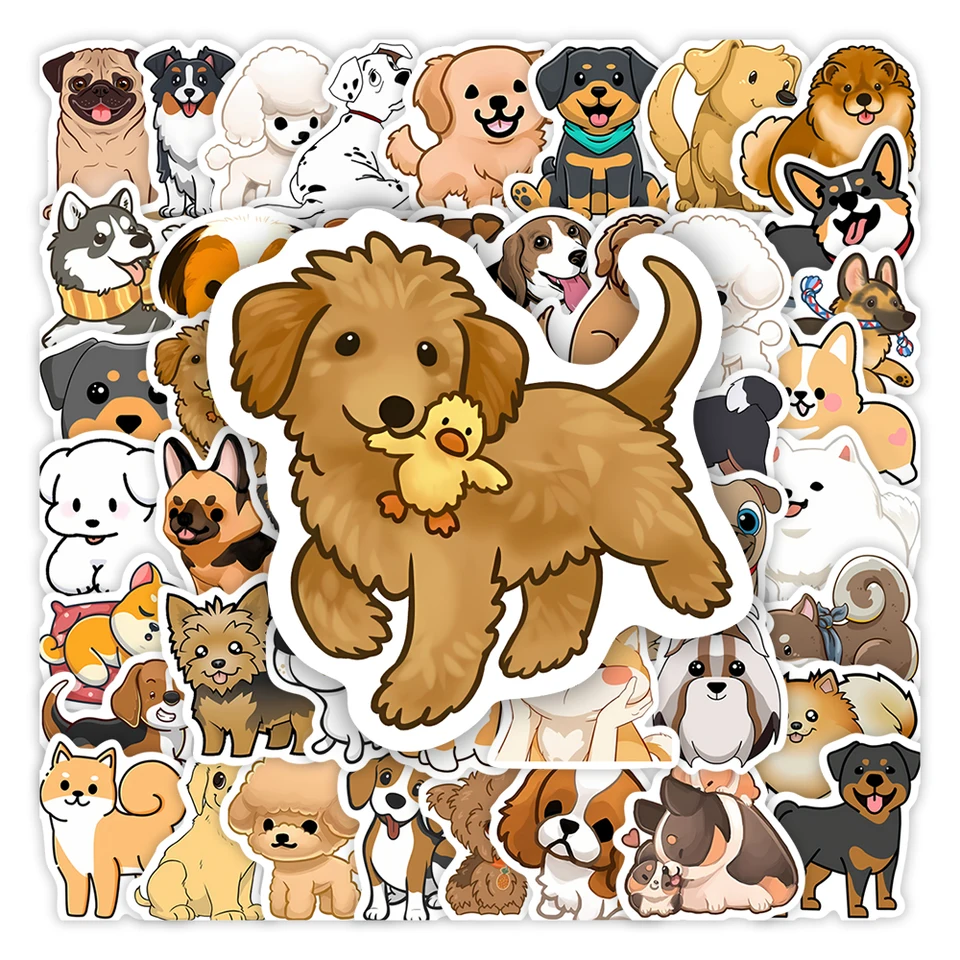 Simpatico cartone animato cane cucciolo adesivi animale domestico fai da te  giocattolo per bambini animale decalcomania impermeabile per scrapbook  laptop telefono bagagli bottiglie decorative - AliExpress, image size:960x960