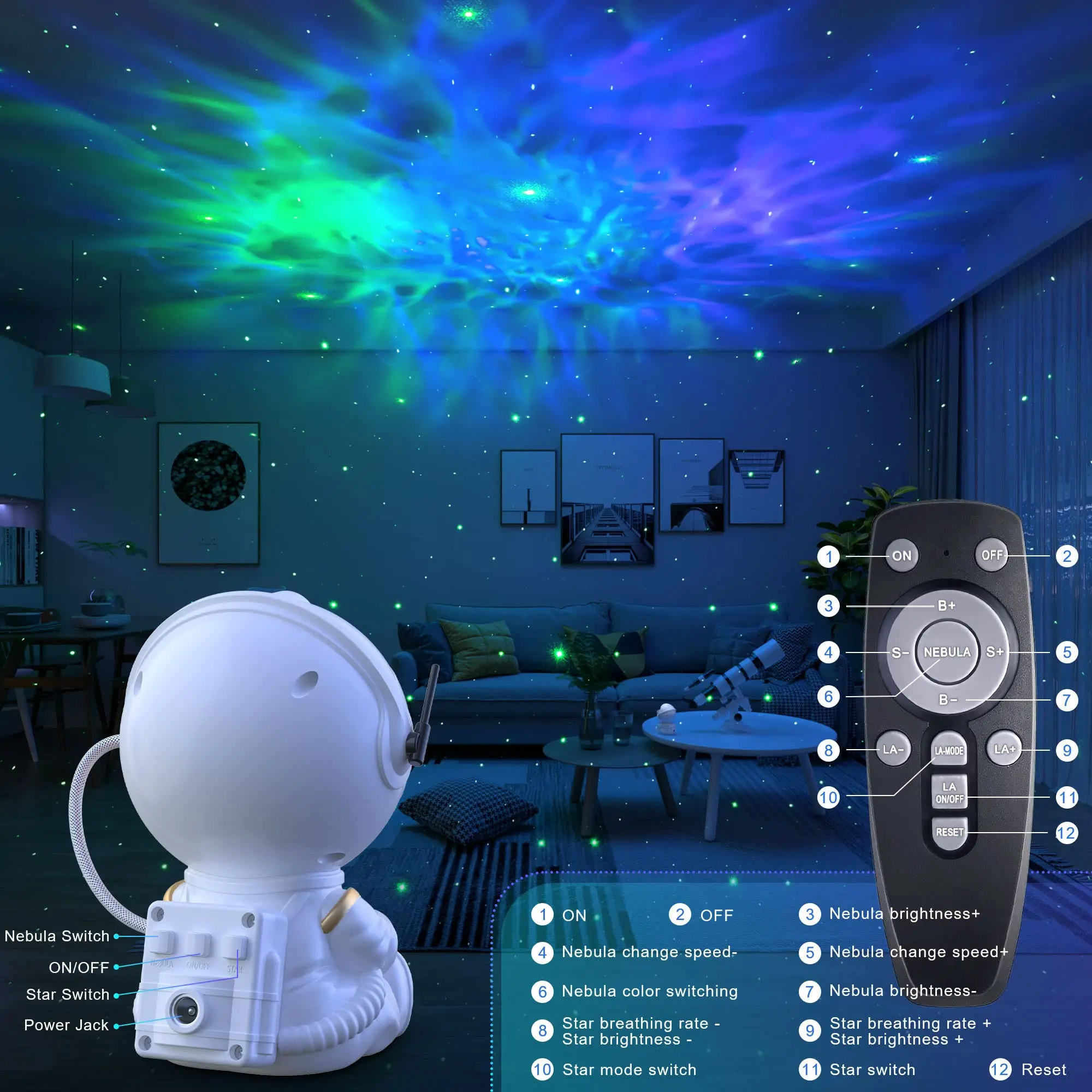 LED Sternenhimmel Projektor, Galaxy Light Sternenlicht, Kinder Nachtlicht  Projek 