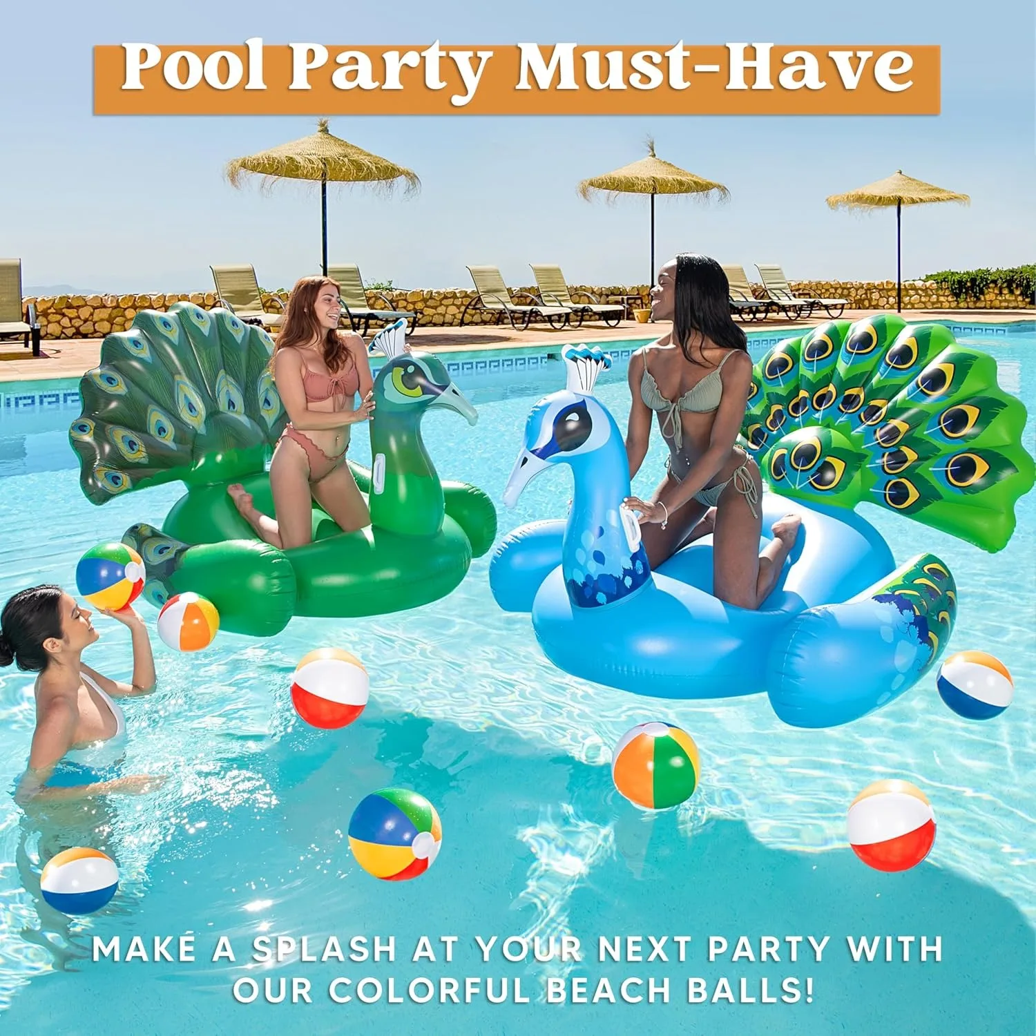 12'' Inflatable Rainbow Beach Balls Water Balloons Swimming Pool Toys for Summer Water Games Kids Birthday Party Supplies