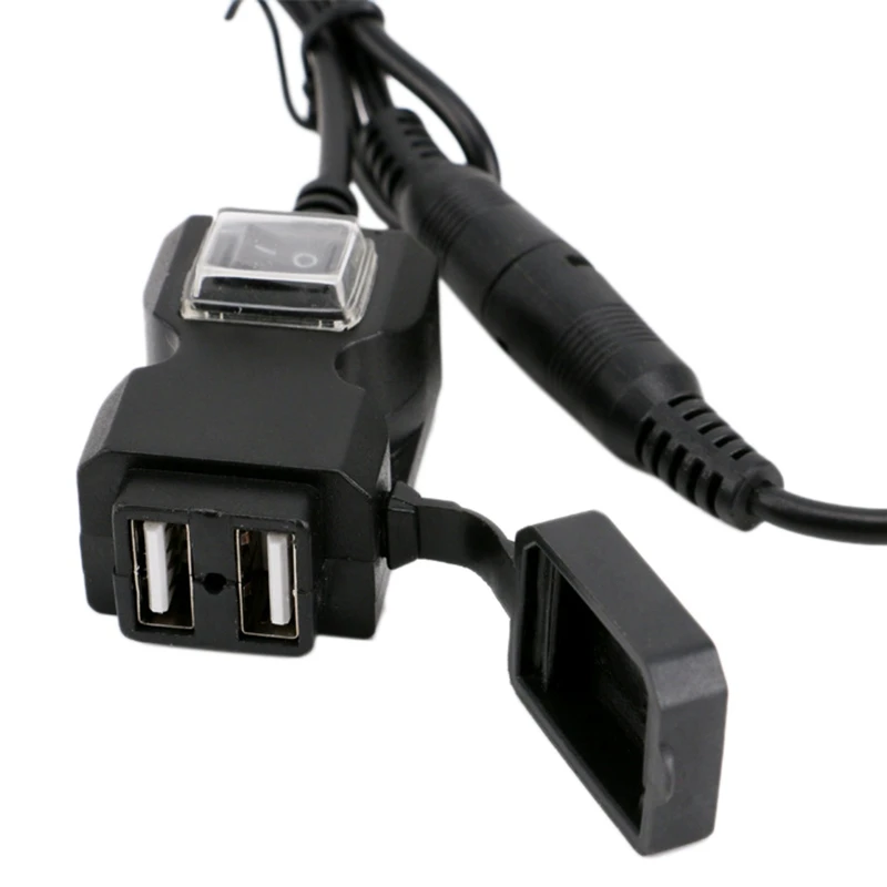 

Водонепроницаемое зарядное устройство для мотоцикла, с двумя USB-портами, 12-24 В