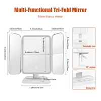 Trifold Makeup Mirror LED Lights Dorm Dressing Mirror Beauty Light up your fill light with Smart Complementary Makeup Mirror Tri - Image 5