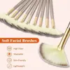 1/3/5/9Pcs Slim Soft Facial Fan Brush,Makeup Cosmetic Multi Use,Mask Brush Makeup Brush Tool Set 2