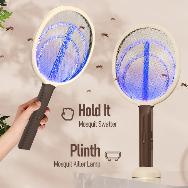 Két-Egy-Egy Szúnyoggyilkos Lámpa Elektromos Sokkoló 365Nm Uv Könnyű Hibás Zapper Csapda Legyek Rovarok Usb Újratölthető Nyári Légy Swatter - Image 2