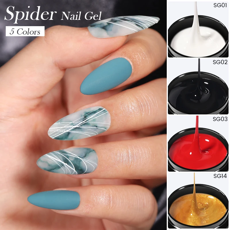 BORN PRETTY Spider Wire Gel Nail Polish 5ml Flower Drawing Painting Gel Creative Point To Line Nail Art Gel Polish Varnish 4