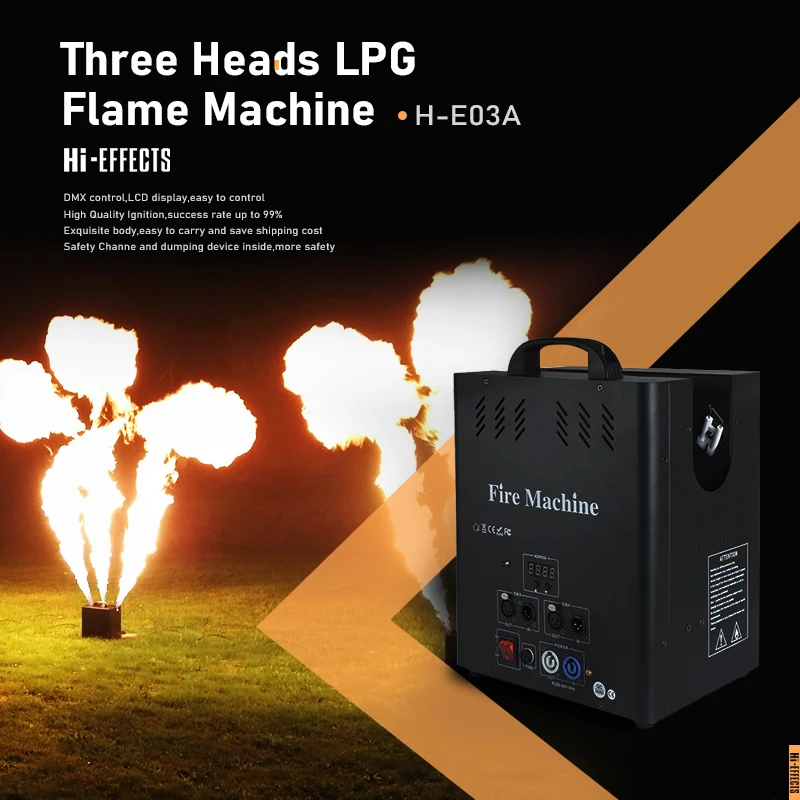 3HeadFlamethrowerDMXFireMachineLPGStageFlameMachineforDJ