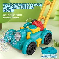 Fully Automatic Bubble Machine 12-Hole Electric Bubbles Trolley with Light Soap Blowers Outdoor Games Toy Gun Children Gift 2