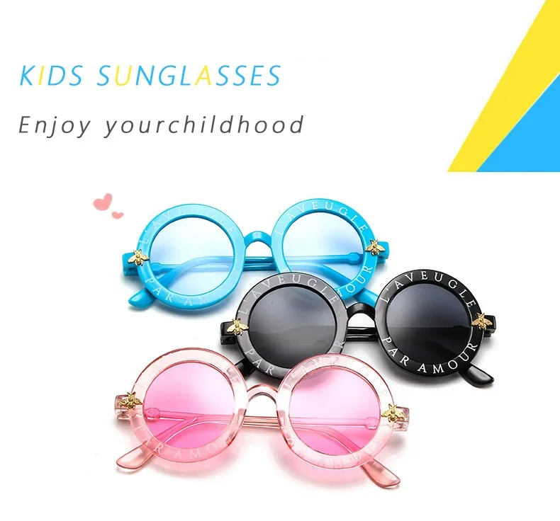 Children Sunglasses Girl Baby Boy Summer Round Frame 0-8T Korean Version Fashion Photography Props kids sunglasses