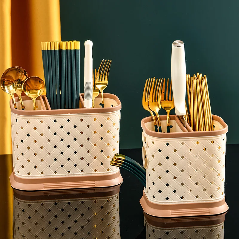 

Chopsticks Tube Knife Fork Storage Box Multi-functional Drain Storage Shelf Wall Hanging Stand Tableware Rack Kitchen Organizer