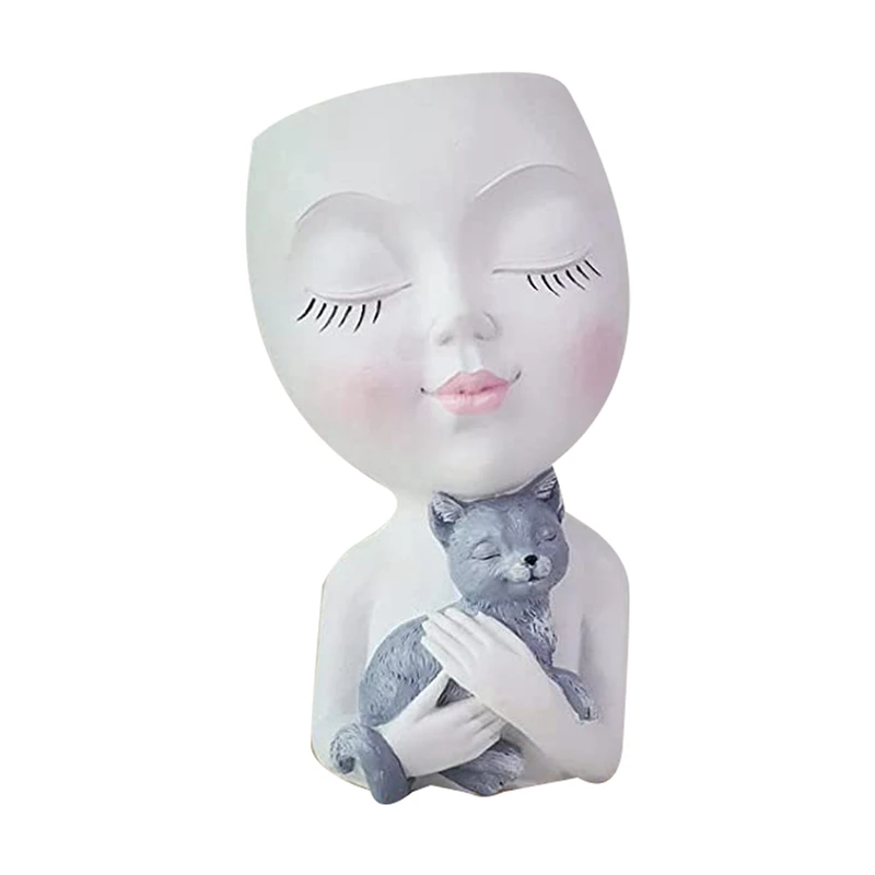 

Face Planter Pot Head Planter - Lady Face Plant Pots For Indoor And Outdoor Plants, Succulent Planters