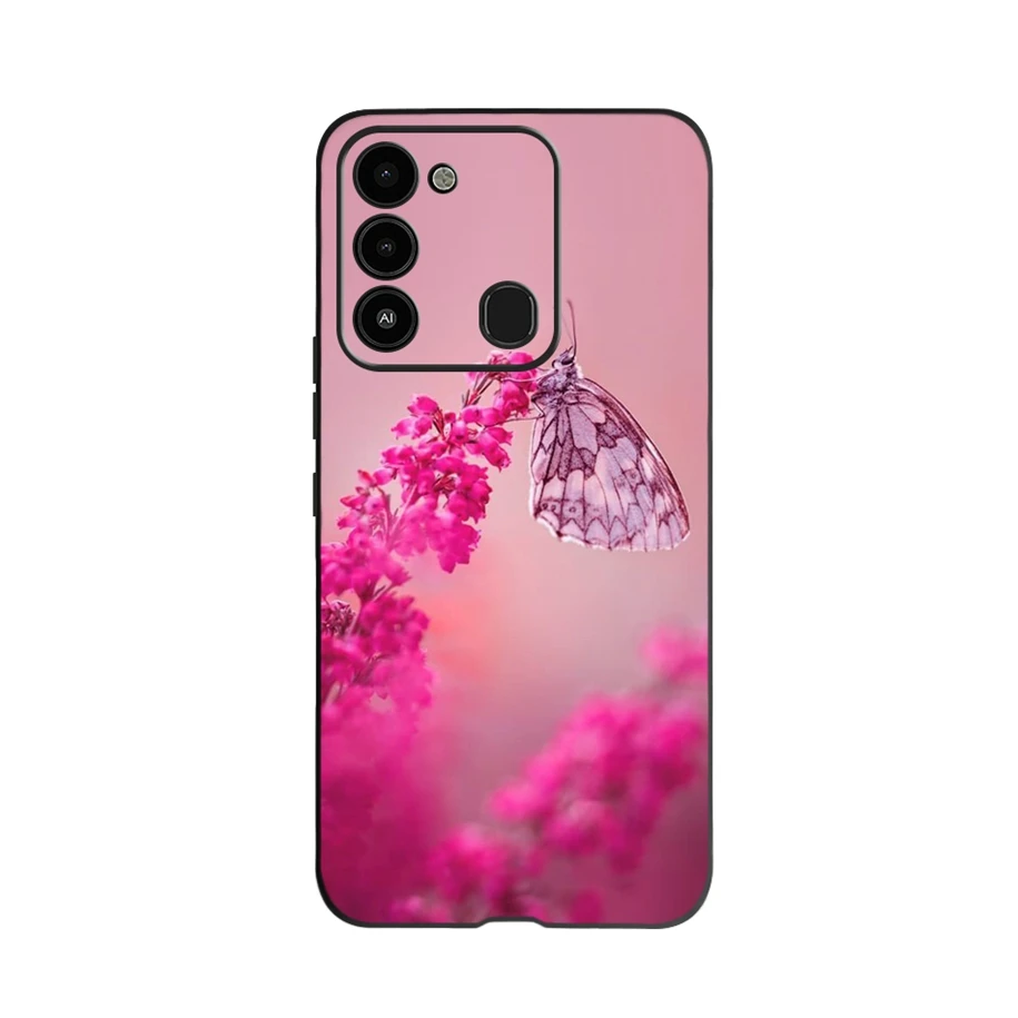 mobile pouch For Tecno Spark Go 2022 Case Fashion Flower Printed Protective Cover For Tecno Spark 8C Phone Case SparkGo KG5 Coque Soft Fundas flip cover with pen Cases & Covers