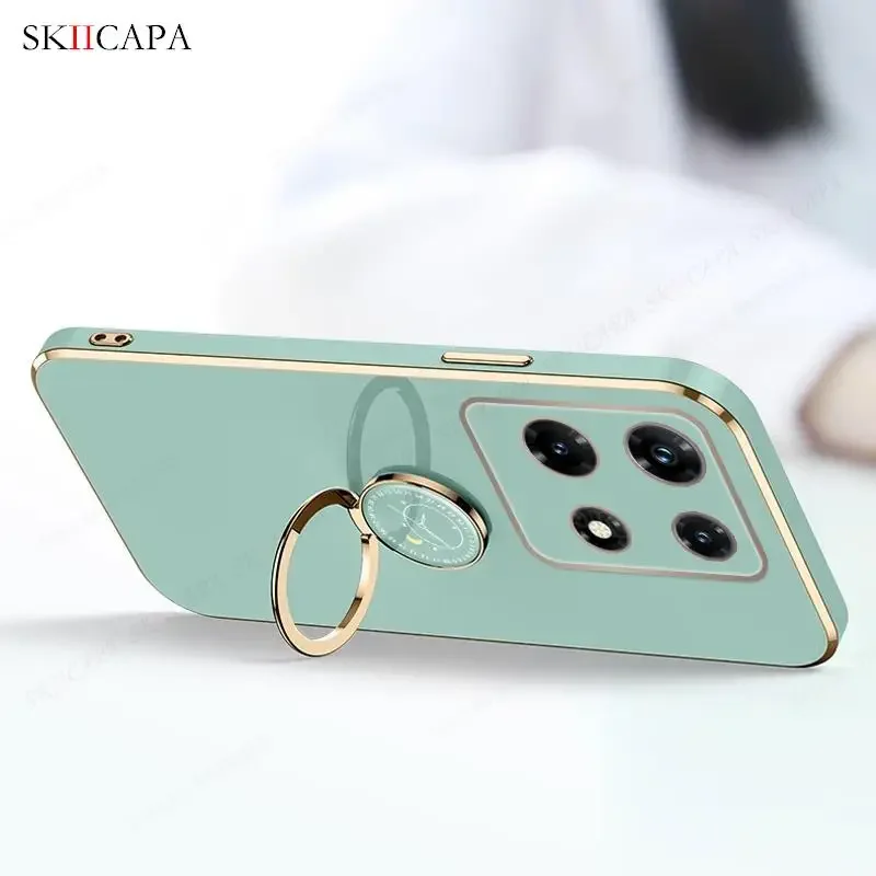 Plating Soft Silicone Ring Holder Case with Lens Protection and Lanyard