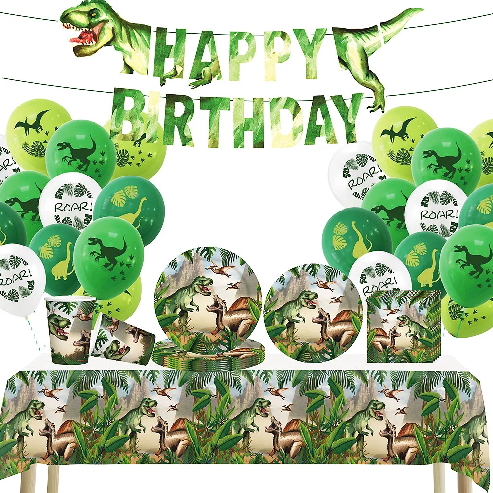 

Jurassic World Dinosaur Theme Disposable Tableware Plates Napkin Roar Dino Party Favors Boys Jungle Safari Birthday Party Decor