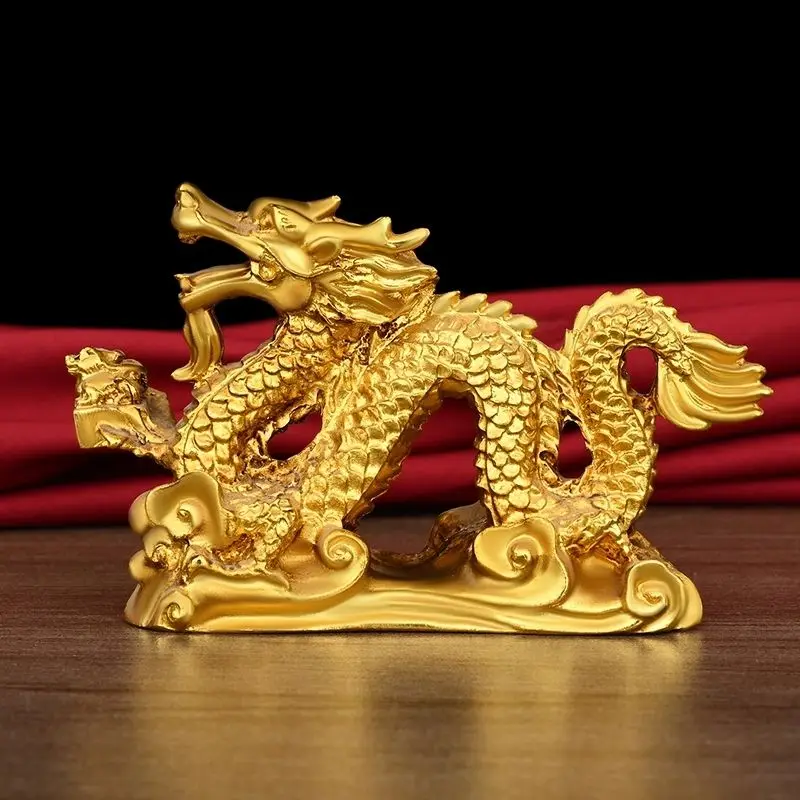 

Chinese Style Wealth Attract Alloy Zhaocai Dragon Ornament Living Room Office Opening Gift Art Decoration