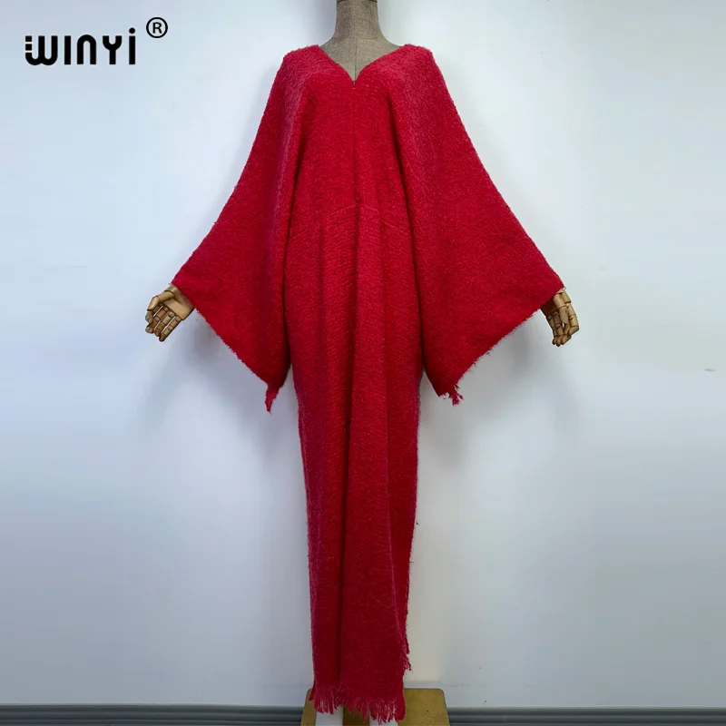 

WINYI осень-зима одноцветное удобное теплое плотное женское платье-свитер элегантное вязаное Повседневное платье свободные женские теплые платья