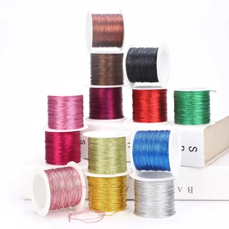 

5PCS Colorful Rope Cord Crystal String Jewelry Making Beading Bracelet Wire Fishing Thread Metallic Ribbon Tinsel Weaving Thread