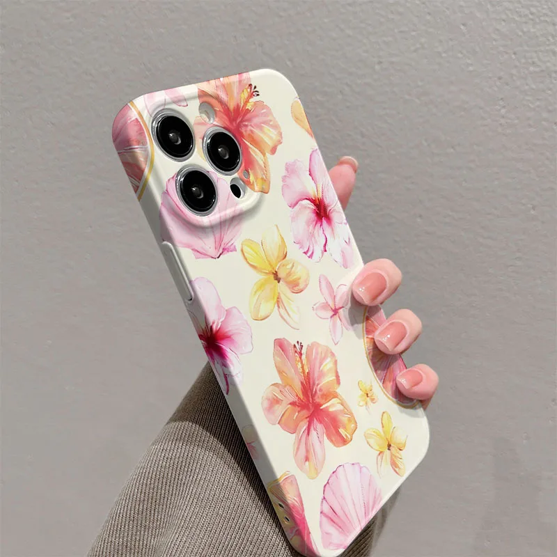 Pink Flower Hard PC Phone Case Cover