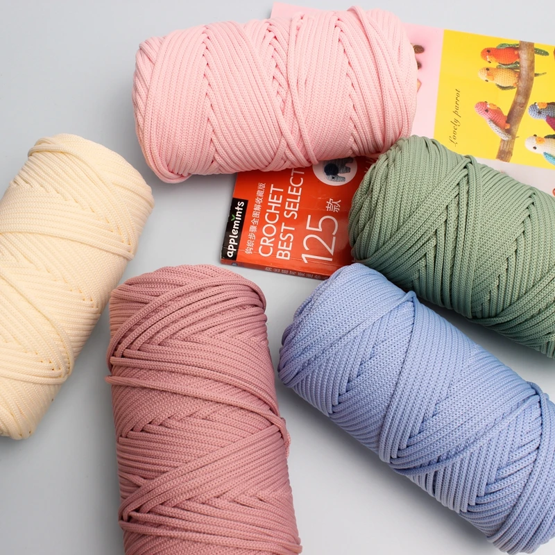 

4mm Colored Pearl Cotton Rope Hand Woven Rope DIY Hand Woven Bag Coarse Cotton Cord Wire New Style of Arrow Knitting