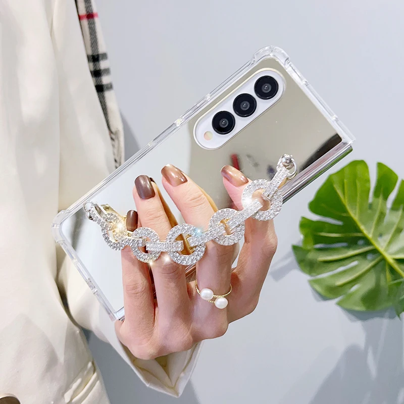 Girls Luxury Bling Rhinestone Mirror Makeup TPU back Case Phone