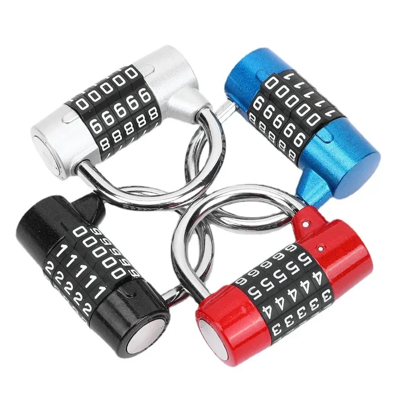 Combination Door Lock 5 Digital Password Zinc Alloy Motorcycle Padlock for Locker Room Cabinet Student Drawer Bike Bolt