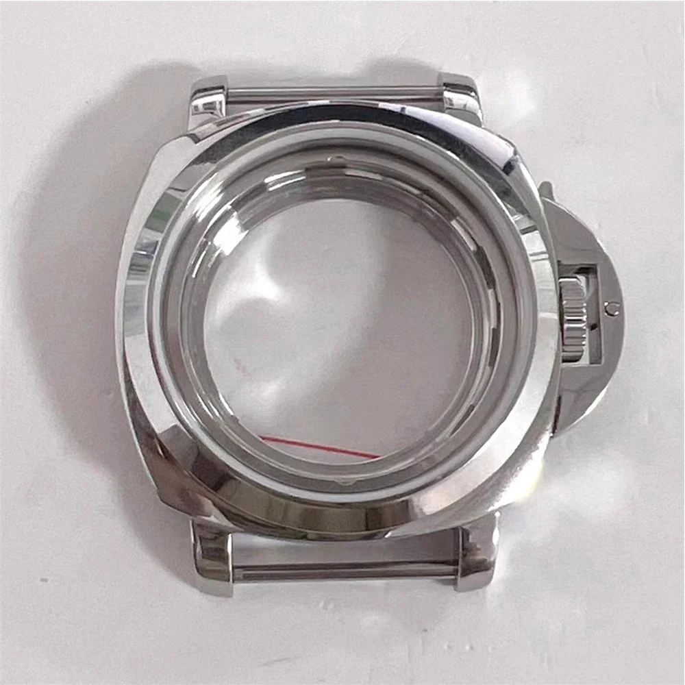 

40mm Stainless Steel Watch Case with Crown Guard Bridge, Mineral Glass PAM Case Fit for NH34 NH35 NH36 4R 7S Movement