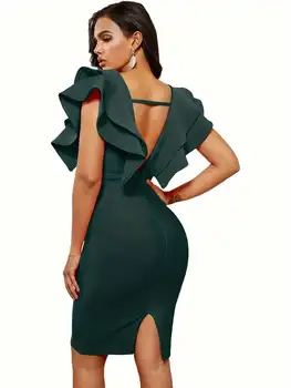 Bandage Dress Bodycon Dress Evening Party Elegant Sexy One Shoulder Birthday Club Outfit 2