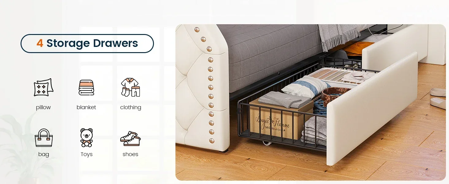 bed frame with strage frame