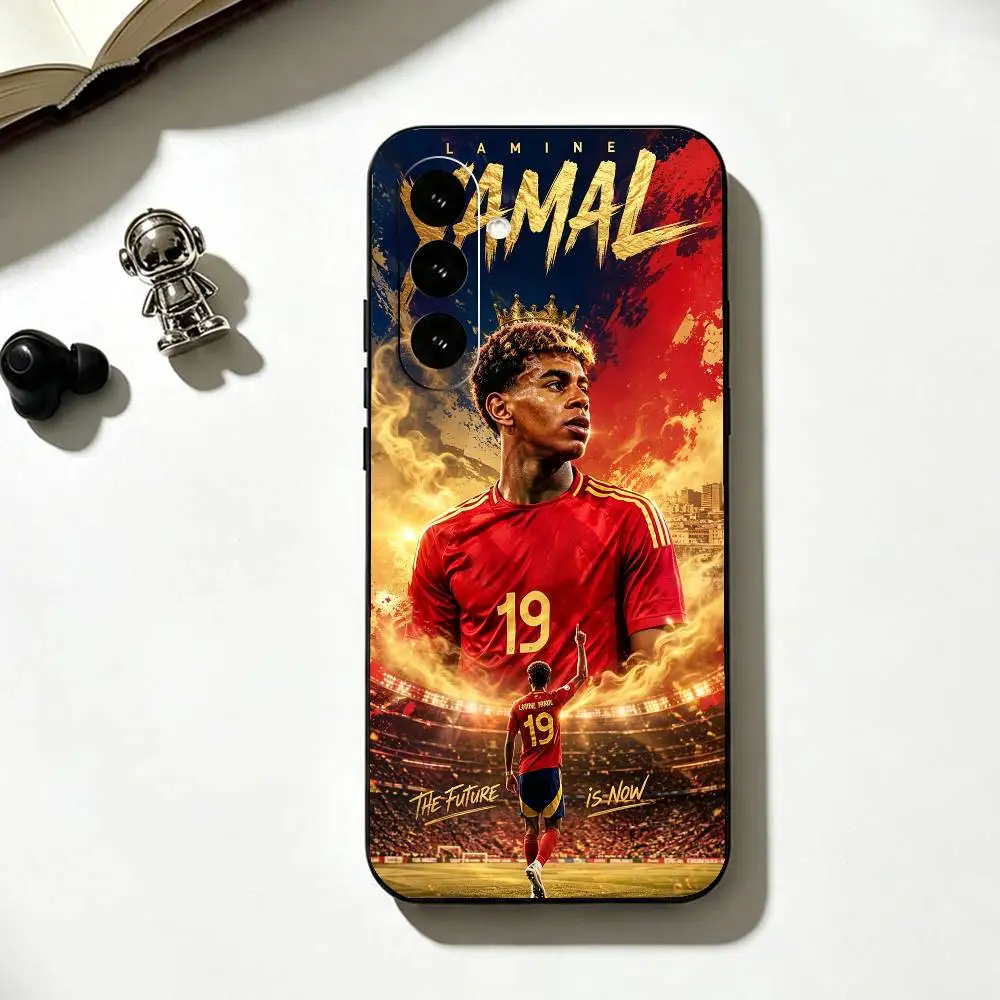 Lamine Yamal Football Star Black Silicone Phone Case