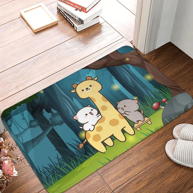 New Peach and Goma Cat Floor Mats Home Couple Cute Floor Mats