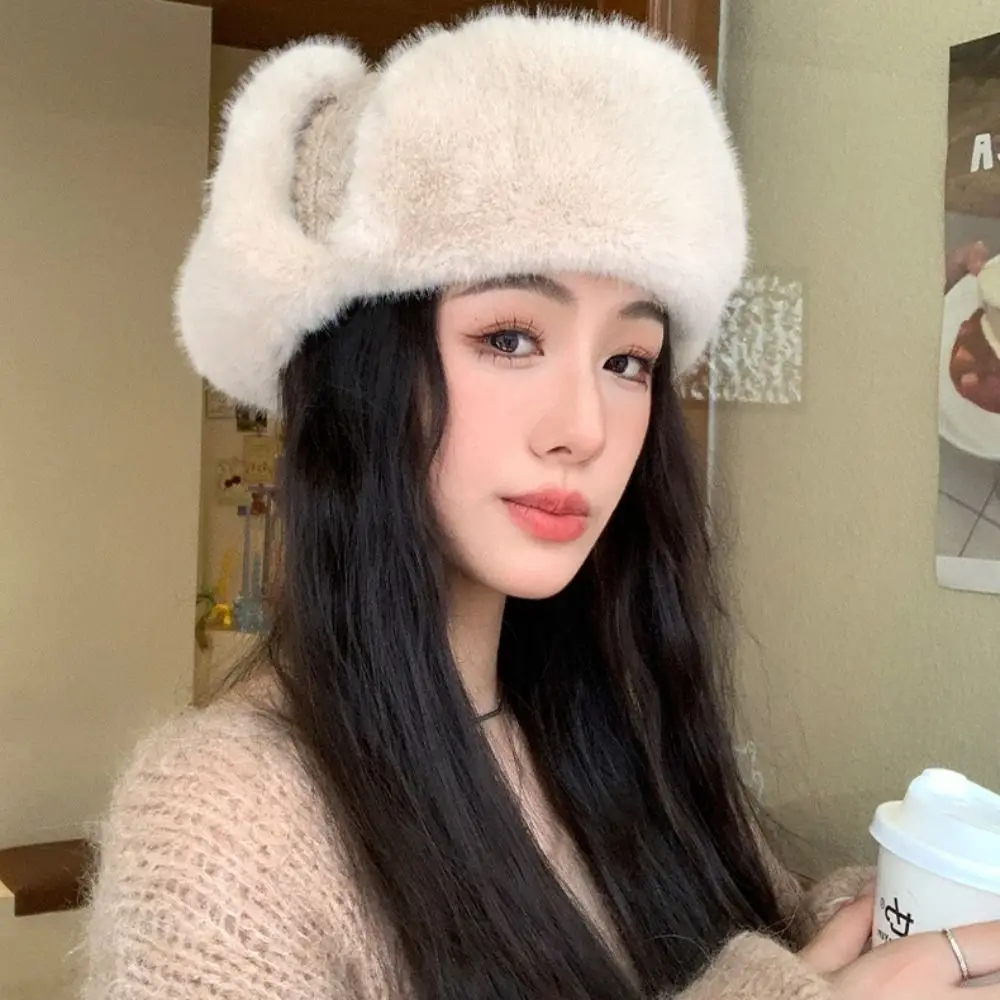 Fashion Warmth Extended Ear Protection Hat Knitted Thickened Lei Feng Hat  Hood Cap Cycling Coldproof Cap For Women Men