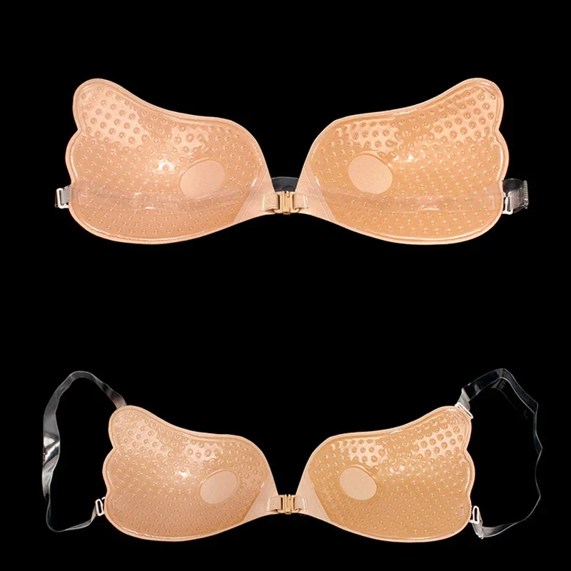 Nipple Cover Invisible Bra Push Up Silicone Bra for Wedding Sticky Reusable with Transparent Straps Backless Bikini Lingerie 6