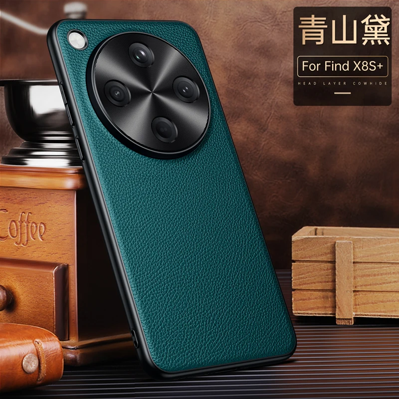 Premium Genuine Cowhide Litchi Leather Hard Cover - Full Protection Case in Elegant Design