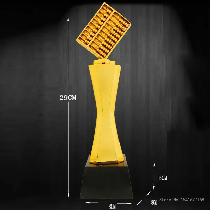 Customized Resin Trophy, Creative Personalized Crystal Base, Brush Calligraphy and Abacus, Competition Commemorative Awards, 1Pc