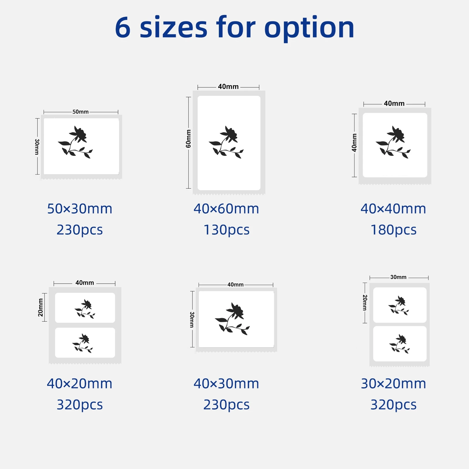 50*30mm 230 sheets Waterproof Thermal Labels Self-adhesive Label Stickers 2.0x1.2 Inch Shipping Labels for Printer B11/B21/B3S