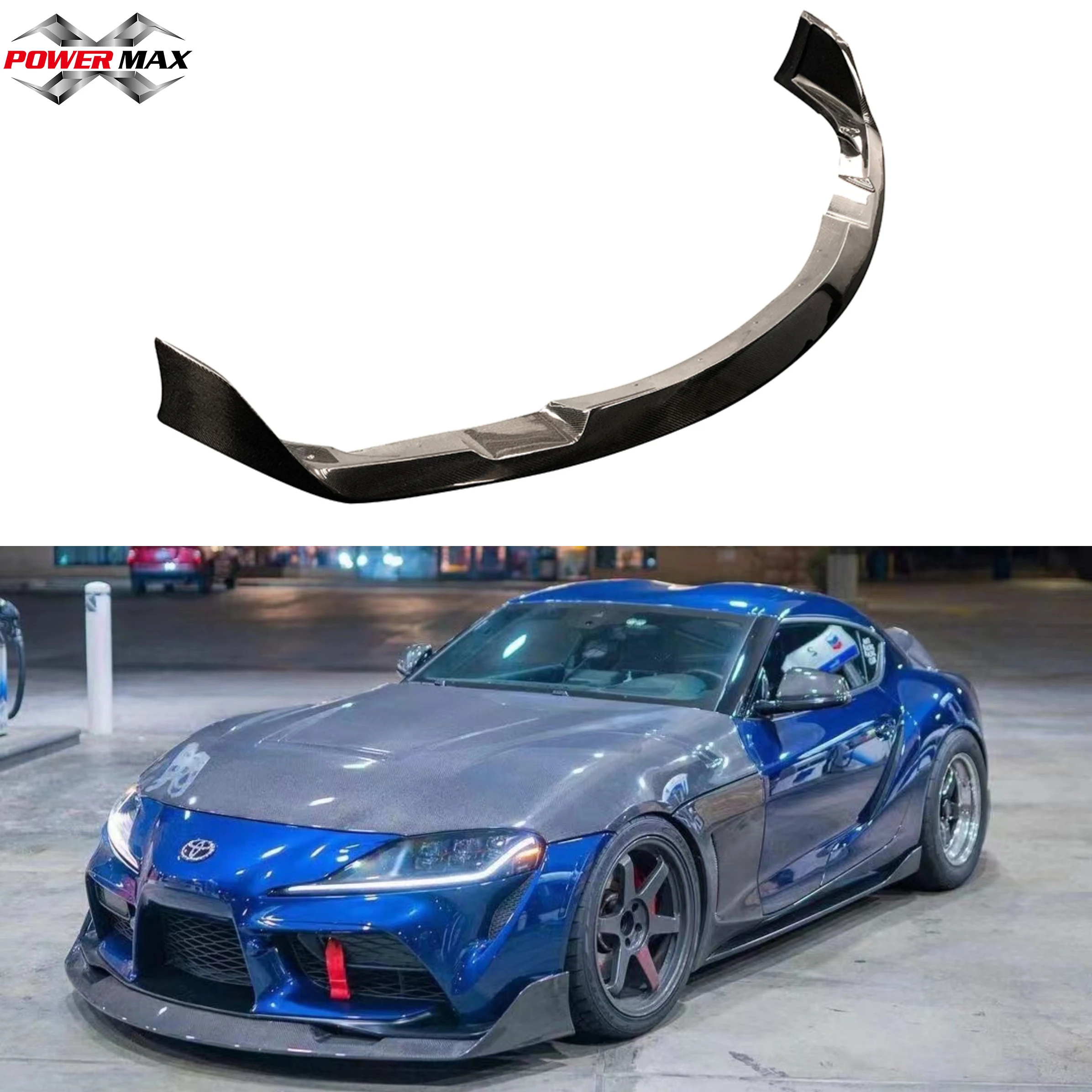 AimgainStyleCarbonFiberFrontLipForToyotaSupraA90A91MkvFront