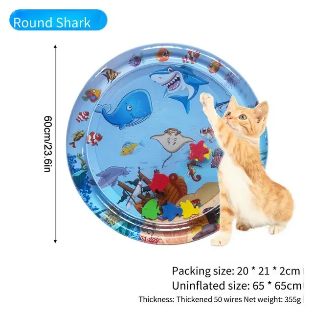 Kids Inflatable Splash Pad Large Baby Tummy Time Mat Cooling Play Mat Crawling Activity Pad with Air Pillow 6