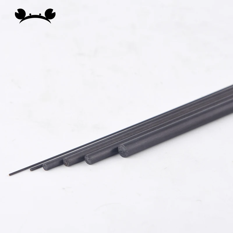 Carbon Fiber Round Rod Dia 0.5-4mm 2/400mm High Strength Light Weight Solid Rods for DIY RC Airplane Models Accessories (5pcs)