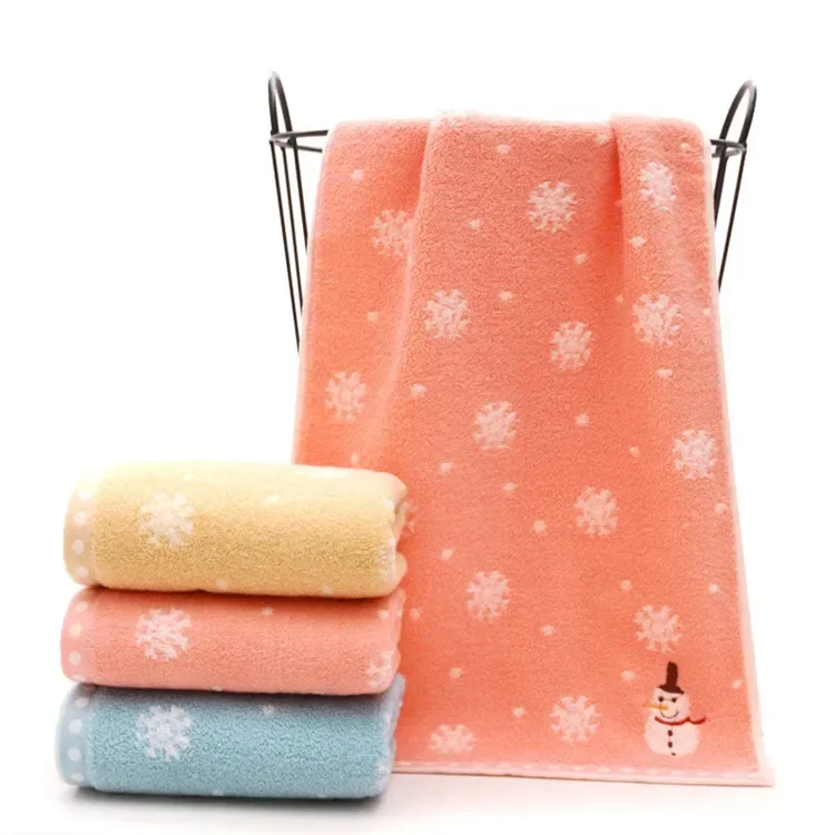 Description Picture 3 of itemChristmas Hand Face Towel for Kids Cotton Snowman Washing Cloth Home Towels Bathroom New Year Xmas Gift