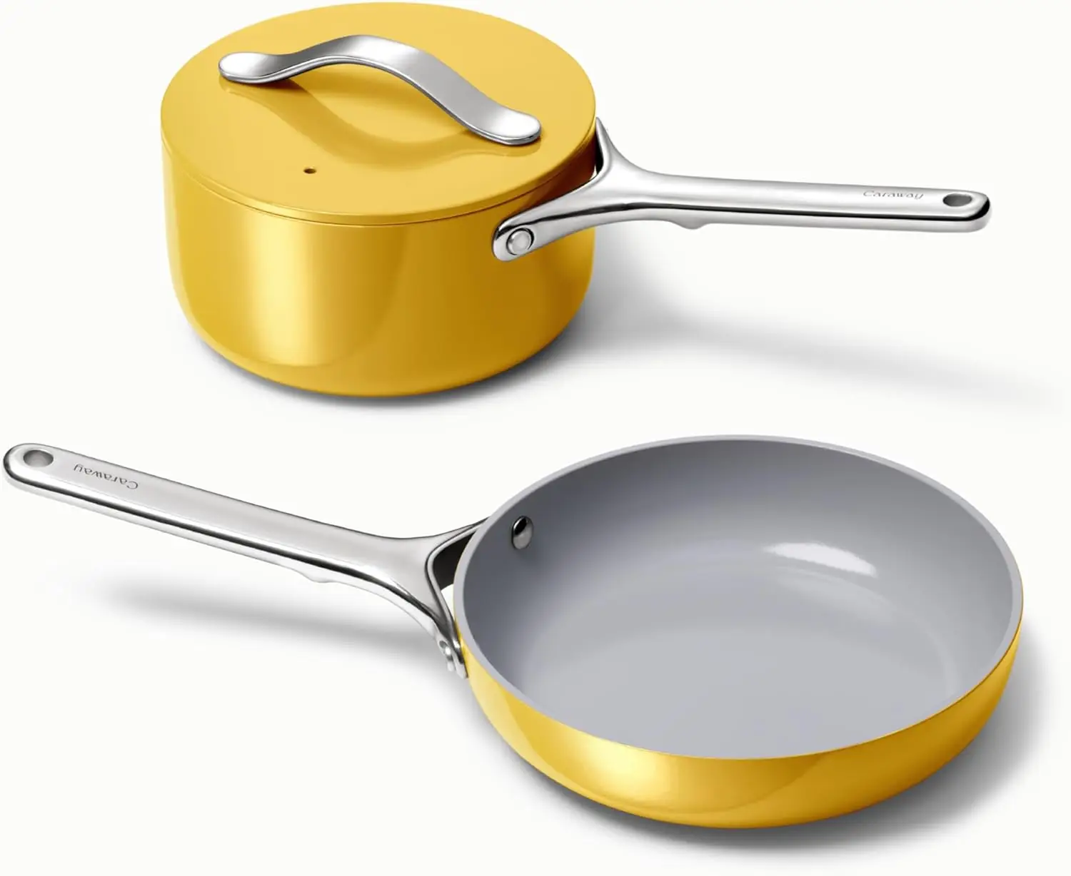 

Caraway Mini Duo - Non-Stick Ceramic Mini Fry Pan (1.05 qt, 8") & Mini Sauce Pan (1.75 qt)