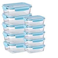 [10-Pack] Glass Meal Prep Containers Lids Food Storage Containers Snap Locking Lids, Airtight Lunch Containers 1