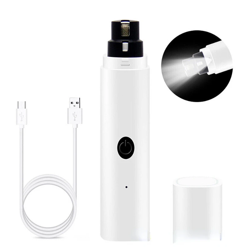 Electric Dog Nail Clippers Quiet Emery Nail Grinder Rechargeable USB Charging Pet Paws Grooming Trimmer Tools Dog Supplies 2