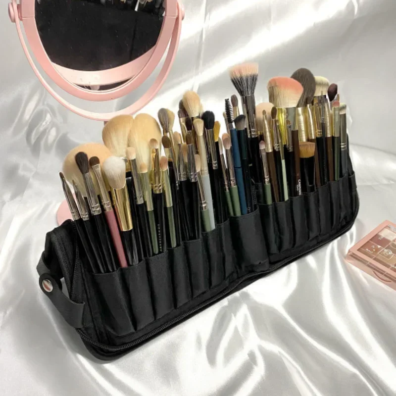 Women Foldable Makeup Brush Bag Organizer Female Travel Cosmetic Toiletry Case Beauty Tools Wash Accessories Pouch makeup organizer,cosmetic bag,cosmetic storage bag,toiletry bag,makeup bag,cosmetic case