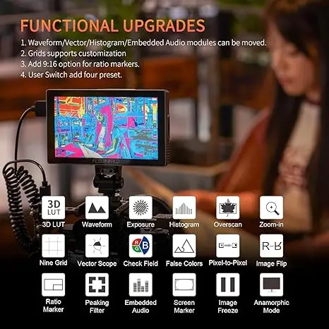 FEELWORLD P6X 5.5" 3D LUT Touch Screen Camera Monitor 1000nit 4K-HDMI DSLR Camera Field Monitor