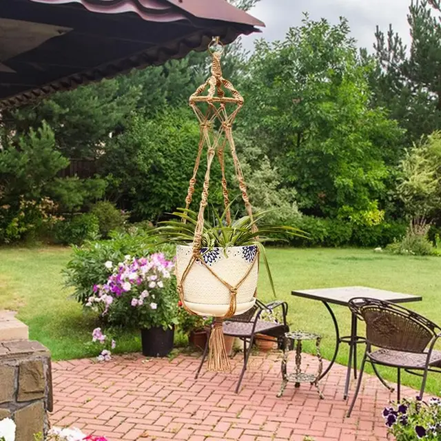 Macrame Plant Hanger for Home & Garden Decor