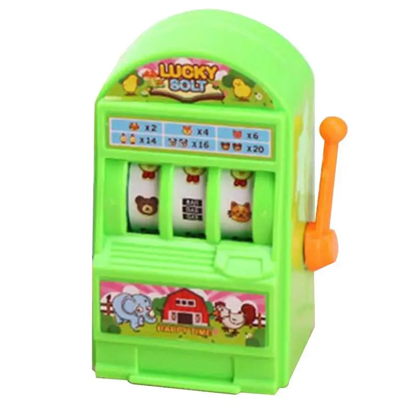 Kid Mini Slot Toy Machine Mini Coin Bank Slot Toy Machine Toy With Handles Realistic Random Style Electronic Tabletop Casino Toy 5