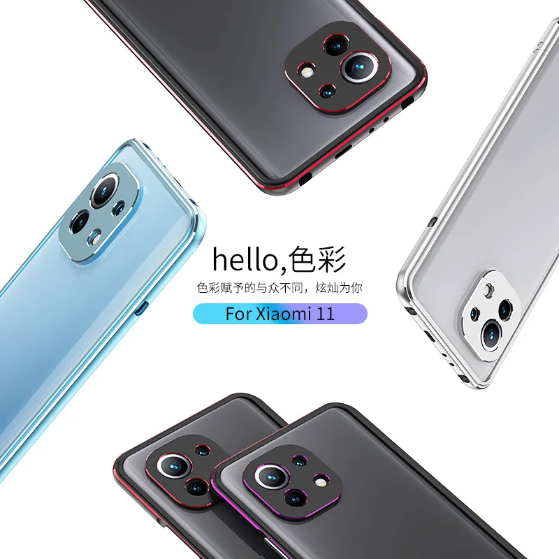 Dropshipping Matching Colors Aluminum Metal Bumper For Xiaomi 11 11Pro M11 Mi11 Pro Border Cover CASE Carmera+Frame Protector