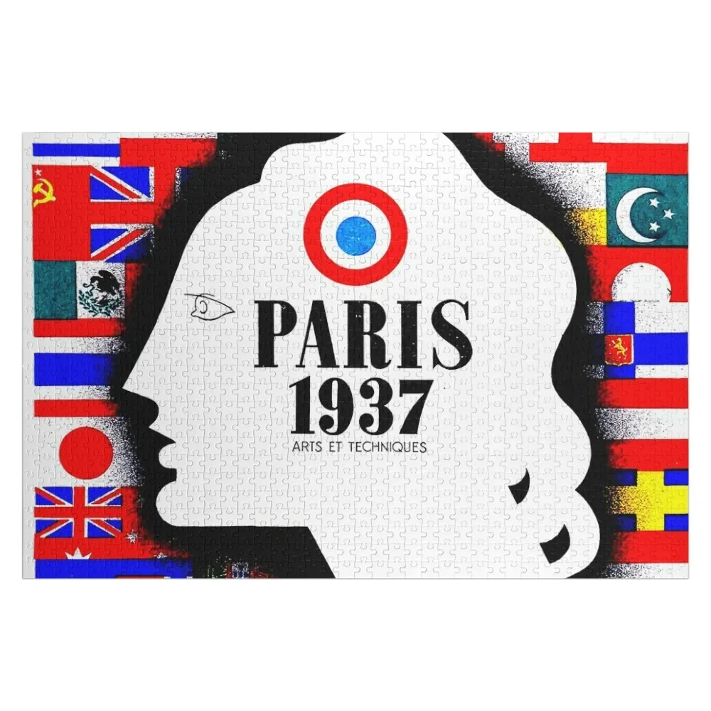 

PARIS INTERNATIONAL EXPOSITION : Vintage 1937 Advertising Print Jigsaw Puzzle Wooden Name Personalized Toys Puzzle