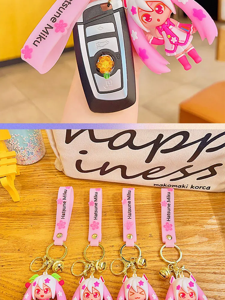 Hatsune Miku Beautiful Girl Warrior Double Horse Tail Keychains Miku